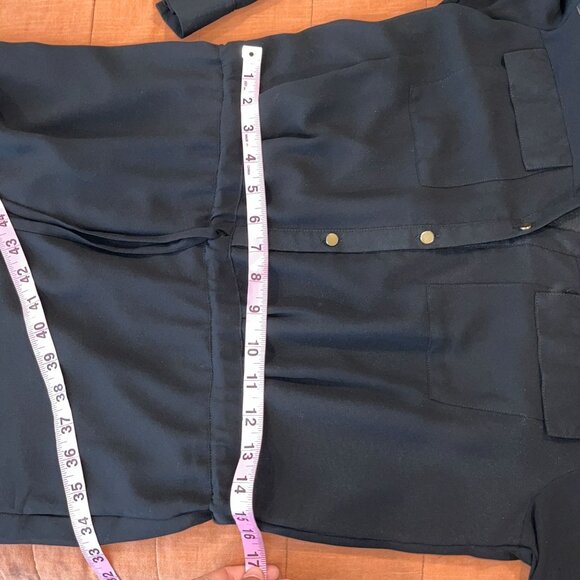 Naked Zebra Black  Button-Front Romper Long Sleeves  s Small Womes - Picture 9 of 10